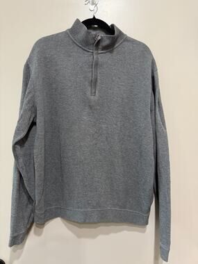 Cutter & Buck Gray Quarter Zip Pullover Cotton Sweatshirt Mock neck Classic Sz-M